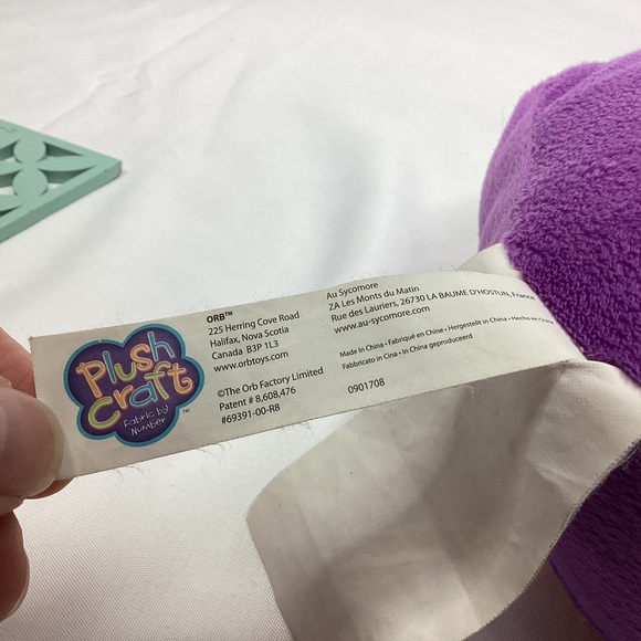 Plush Craft Fabric by Number Owl Decorative Pillow Purple Pink Rainbow Crafting - Picture 5 of 11